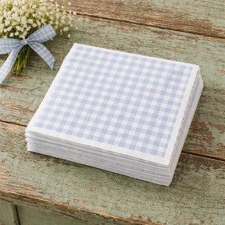Blue Gingham Paper Napkins Pappersservett