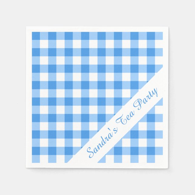 Blue Gingham Pappersservett (Framsidan)