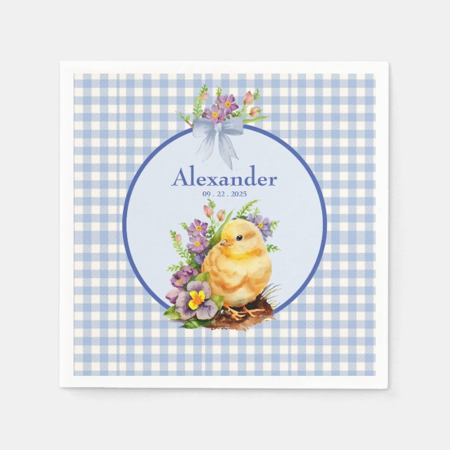 Blue Gingham Pappersservett (Framsidan)