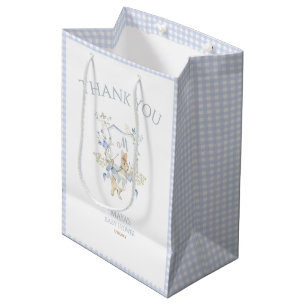 Blue Gingham Peter, Rabbit Baby Shower MUTED BL