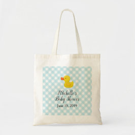 Blue Gingham Rubber Duckie Baby Shower Tygkasse