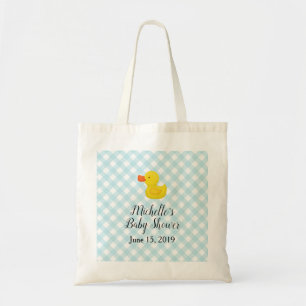Blue Gingham Rubber Duckie Baby Shower Tygkasse