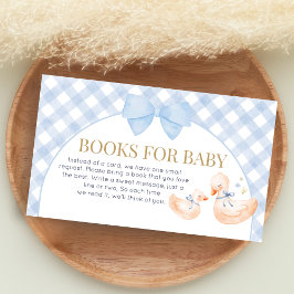 Blue Gingham Silly Goose Shower Books for Baby Tilläggskort