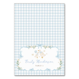 Blue Gingham Silly Goose Table Place Cards Bordsnummer