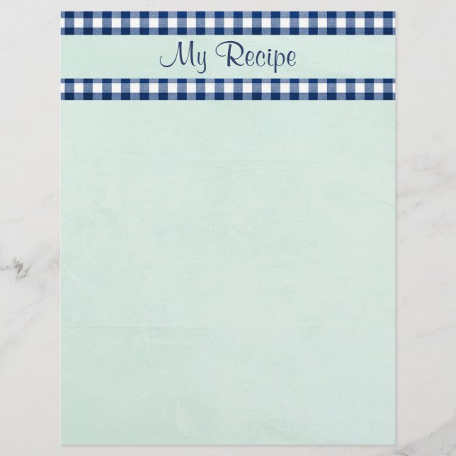 Blue Gingham Stationery (Framsida)