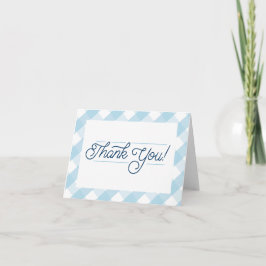 Blue Gingham Tack Notecards Kort