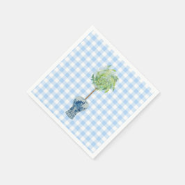Blue Gingham Topiary Papper Pappersservett