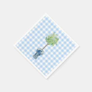 Blue Gingham Topiary Papper Pappersservett