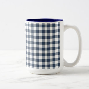 Blue Gingham Två-Tonad Mugg