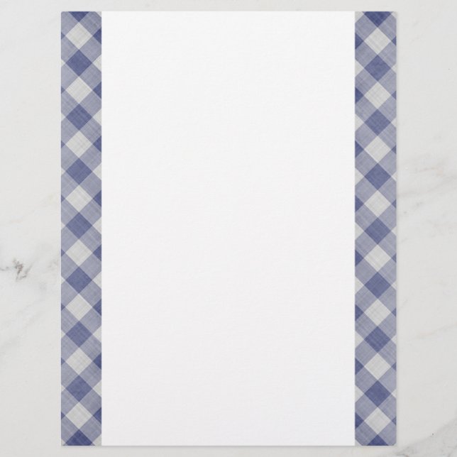 Blue Gingham Two-Sided Papper (Framsida)