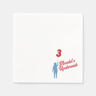 Blue Gingham Upshernish Personlig Napkin Pappersservett