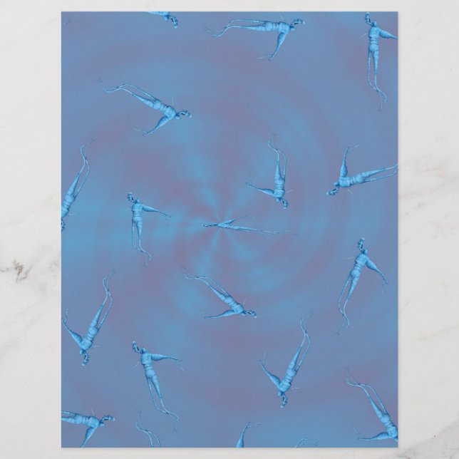 Blue Ginseng Man Bulk Scrapbook Paper Pages Reklamblad (Framsidan)