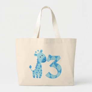 Blue Giraffe 3:e födelsedagen Jumbo Tygkasse