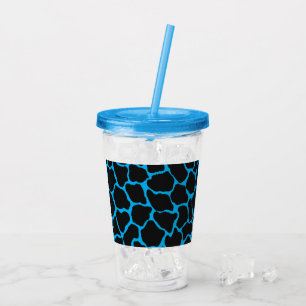 Blue Giraffe Print Take Away Mugg