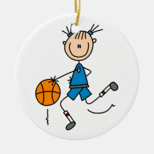 Blue Girl Basketball Player T shirts och Gifts Julgransprydnad Keramik