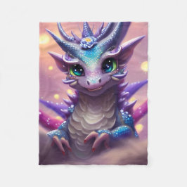 Blue Girl Dragon Fleecefilt