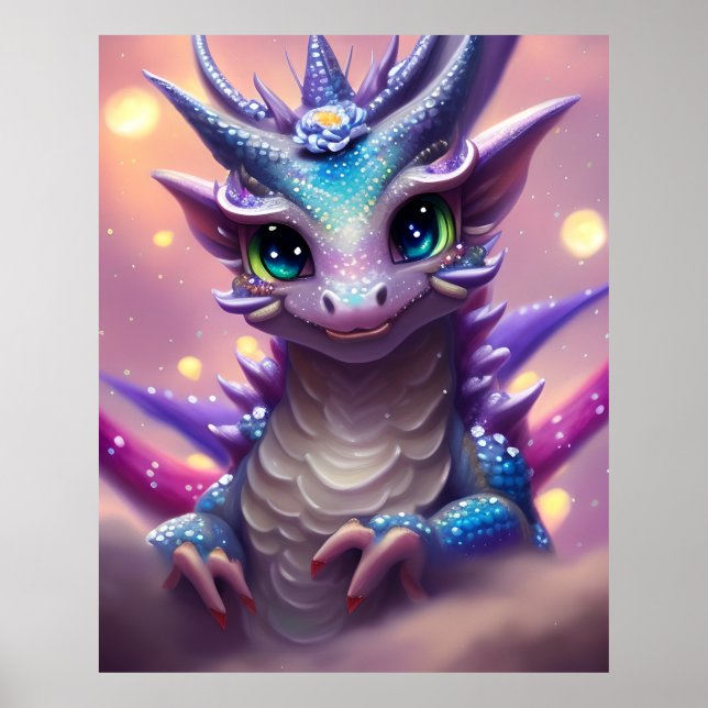 Blue Girl Dragon Poster (Framsidan)