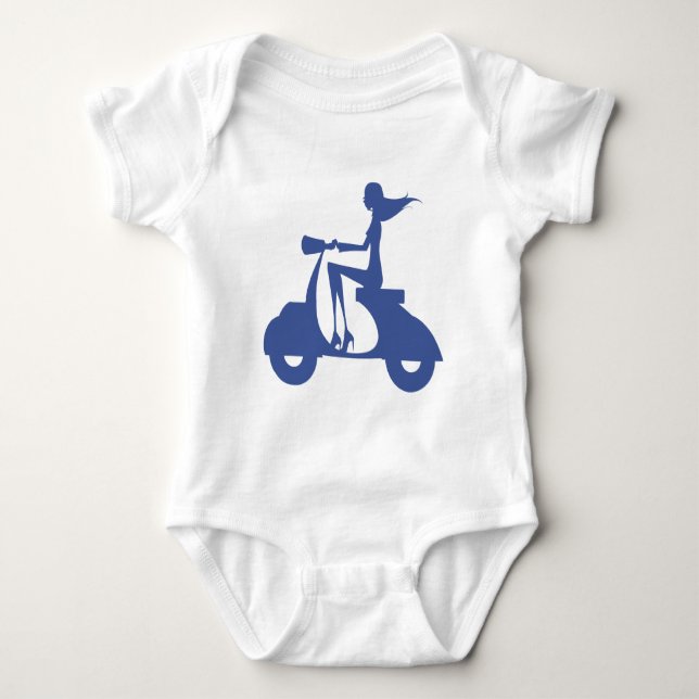 Blue Girl Scooter Blue Tee Shirt (Framsida)
