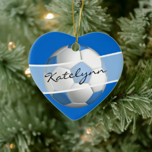 Blue Girls Ocer Ball Black Heart Ornament