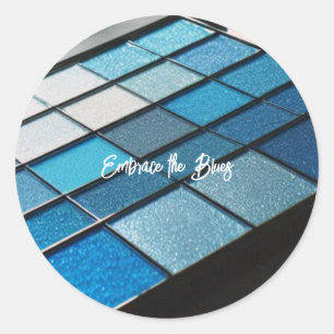 Blue Glam Eye Shadow Drama Runt Klistermärke