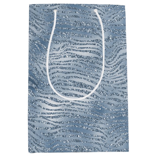 Blue Glam Glitter Zebra tryck (Framsidan)