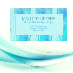 Blue Glam Stil Luxury Beauty Salon Design Visitkort