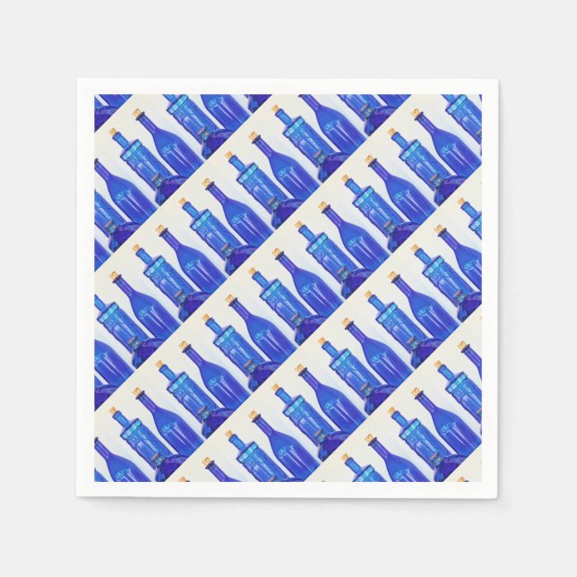 Blue Glass Flaskor Pappersservett (Framsidan)
