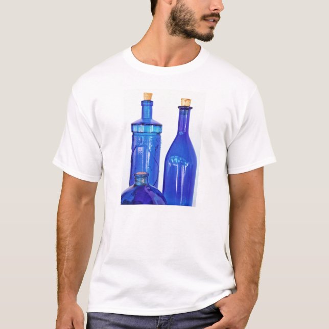 Blue Glass Flaskor T Shirt (Framsida)