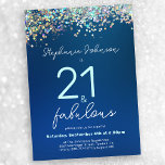 Blue Glitter 21 och Fabulous 21:a födelsedagen Par Inbjudningar<br><div class="desc">Blue Glitter 21 och Fabulous 21:a födelsedagsinbjudan. Fira i stil med vår 30- och Fabulous Birthday-inbjudan, en perfekt blandning av modern glamor och tidlös elegans. Den djupblåa nyansen anger den sofistikerade tonen, medan accenterna från glitter tillför en aning bländande fläsk, skapar denna milstolpe firande verkligen skina. Den eleganta och contemporary...</div>