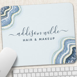 Blue Glitter Agate Geode Luxe Chic Musmatta