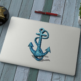 Blue Glitter Anchor Klistermärken