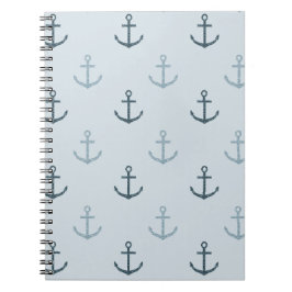 Blue Glitter Anchors Anteckningsbok