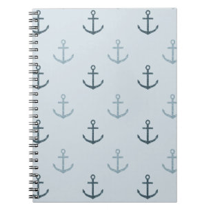 Blue Glitter Anchors Anteckningsbok