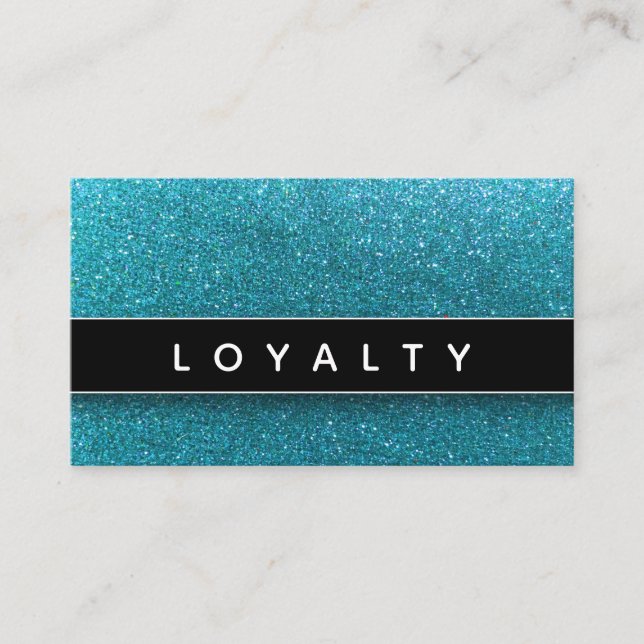 Blue Glitter Black White Makeup Artist Hair Salon Tidsbeställning Kort (Framsida)