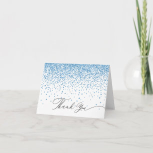 Blue Glitter Boys Baby Shower Tackkort