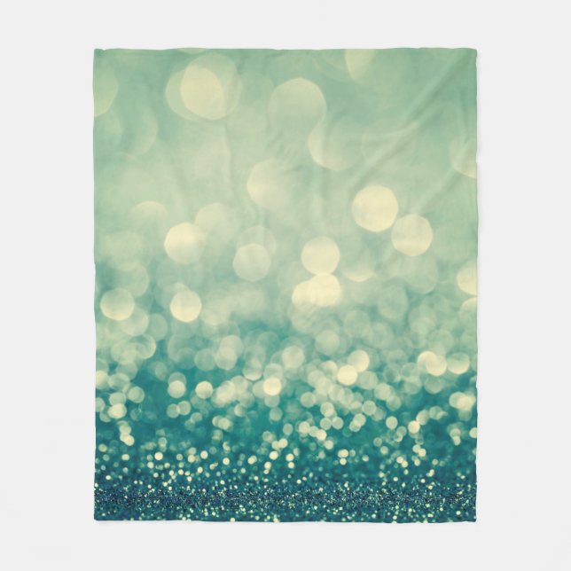 Blue glitter christmas abstrakt fleecefilt (Framsidan)