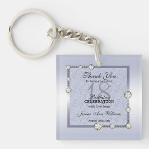 Blue Glitter & Diamond Dekoration Birthday