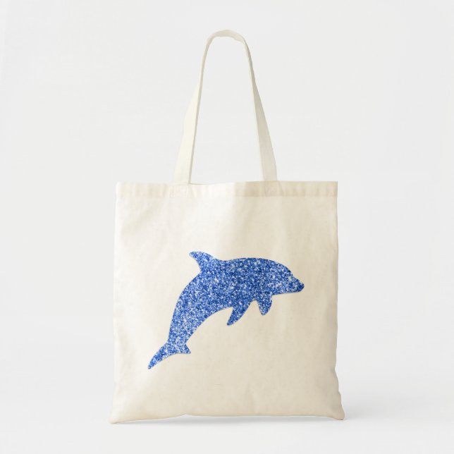 Blue Glitter Dolphin Tygkasse (Framsidan)
