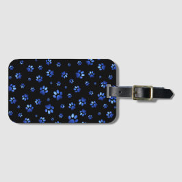 Blue glitter hund tass mönster bagagebricka