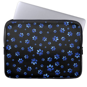 Blue glitter hund tass mönster laptop fodral