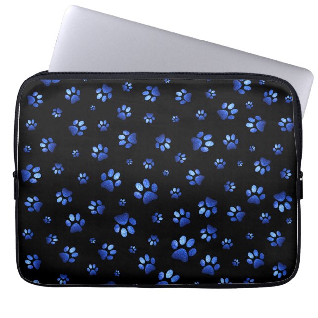 Blue glitter hund tass mönster laptop fodral (Framsidan)