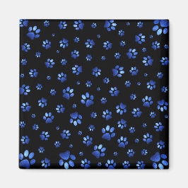 Blue glitter hund tass mönster magnet