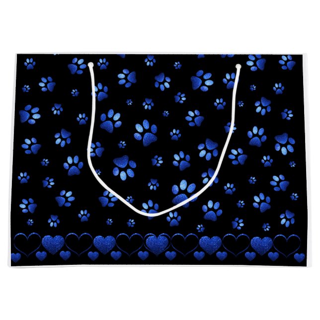 Blue glitter hund tass mönster, Monogram (Framsidan)