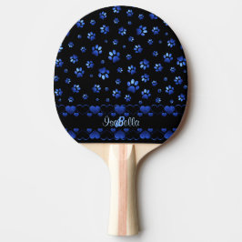 Blue glitter hund tass mönster, Monogram Pingisracket
