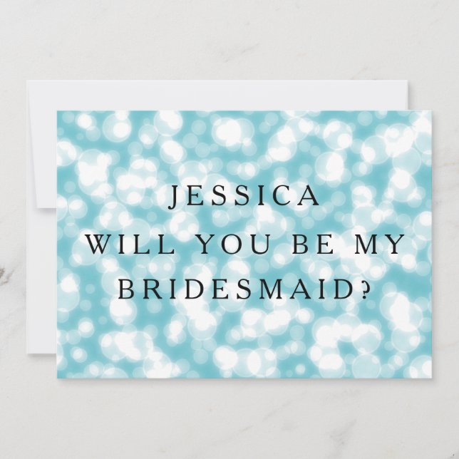 Blue Glitter kommer att bli min bridesmaid Inbjudningar (Framsida)