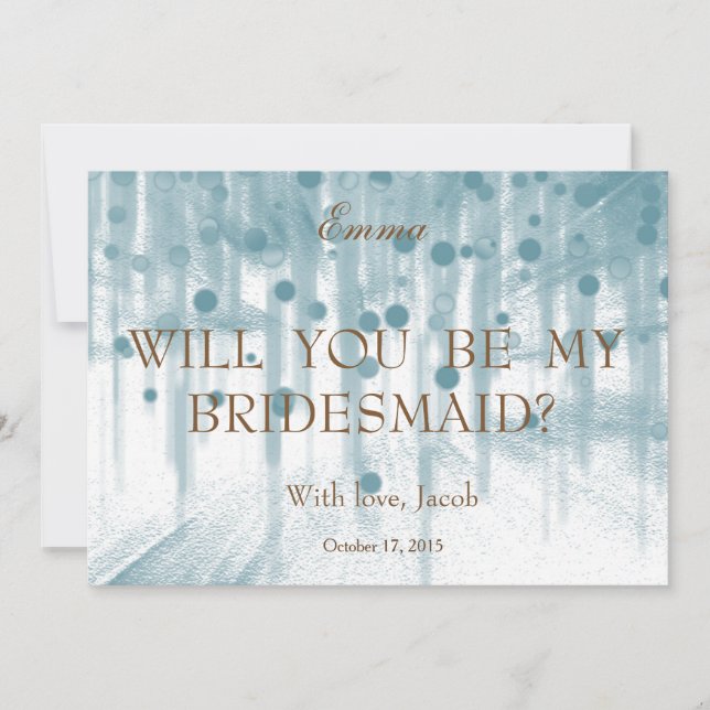 Blue Glitter kommer att bli min bridesmaid Inbjudningar (Framsida)