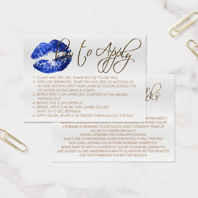 Blue Glitter Läppar 2 - How to Apply Visitkort (Kontor)