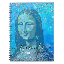 Blue Glitter Leonardo Da Vinci Gioconda