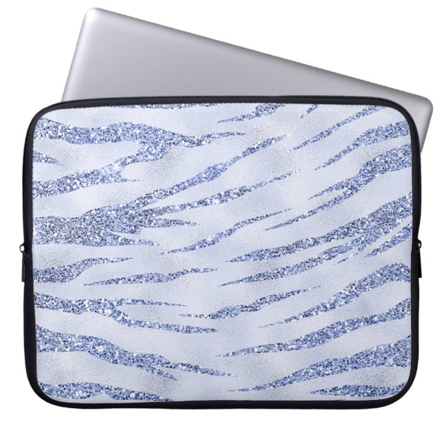 BLUE GLITTER LOOK TIGER-SKRIV LAPTOP FODRAL (Framsidan)
