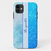 Blue Glitter-marble iphone case